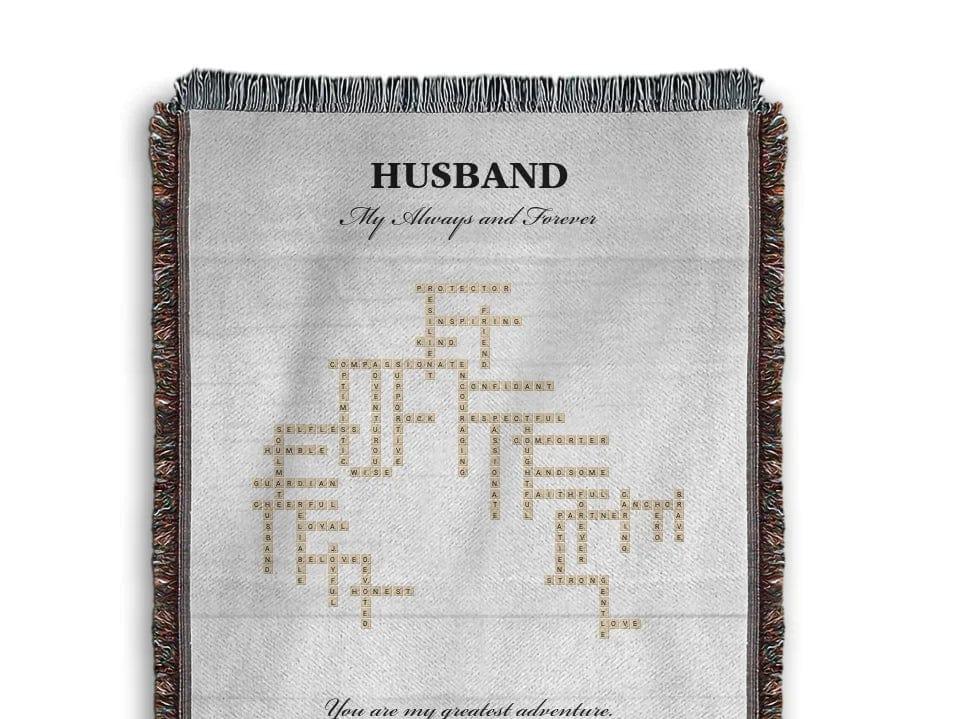 Custom Husband Word Tile Blanket - ARTFULANE