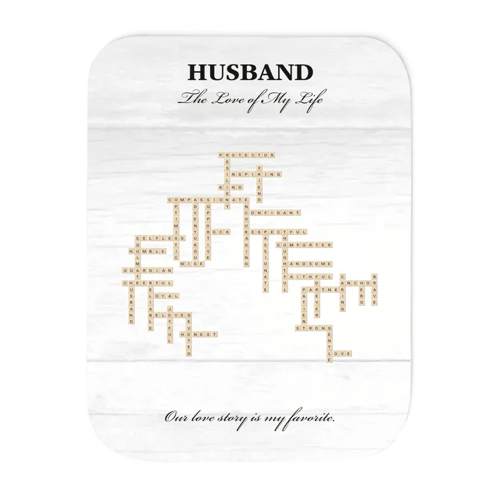 Custom Husband Word Tile Blanket - ARTFULANE