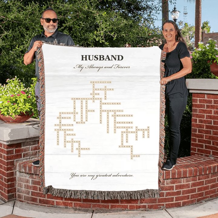 Custom Husband Word Tile Blanket - ARTFULANE