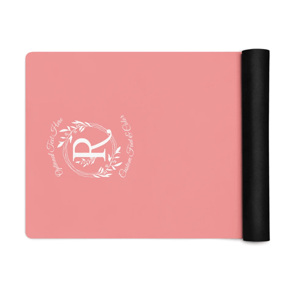 Custom Floral Initial Yoga Mat - ARTFULANE