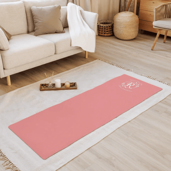 Custom Floral Initial Yoga Mat - ARTFULANE